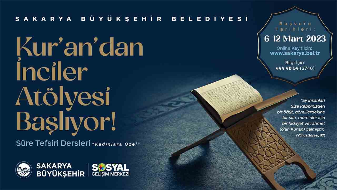 Kur’an’dan İnciler Atölyesine kayıtlar başladı