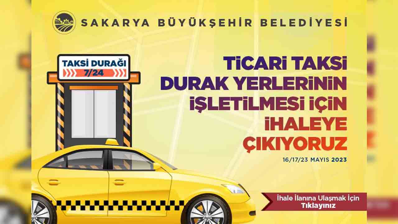 Büyükşehir ticari taksi durak yerlerinin işletilmesi için ihaleye çıkıyor